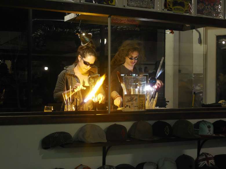 two glass blowers