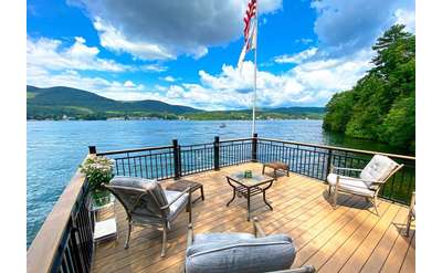 view of lake from deck