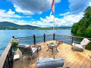 view of lake from deck