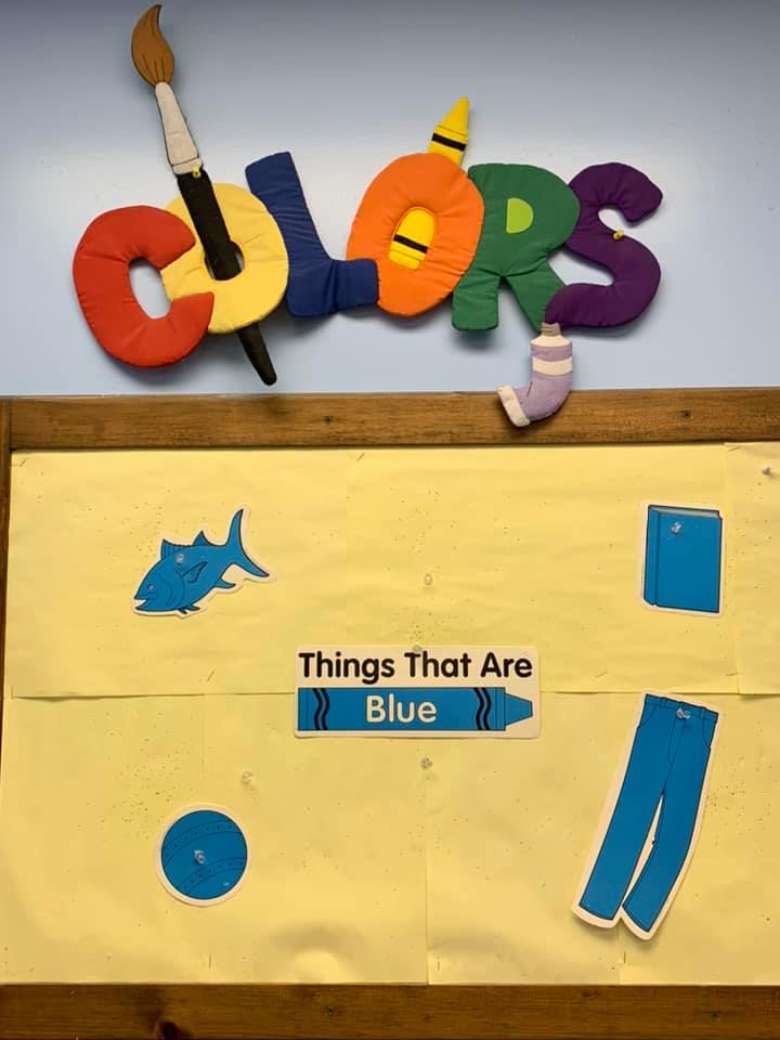 things that are blue on a wall