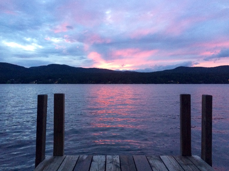 Sunset lake photo.