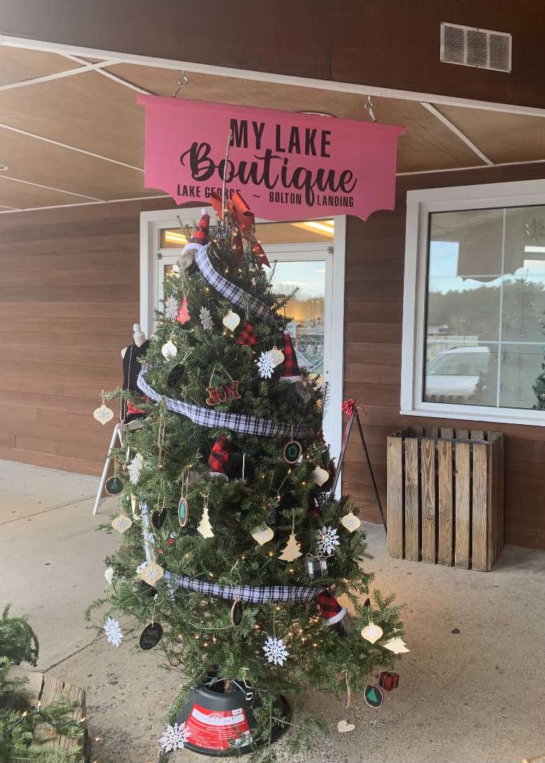Christmas tree outside store