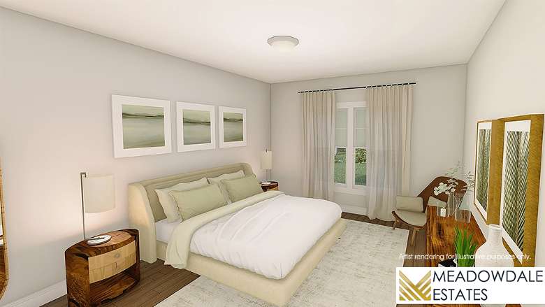 artist rendering of bedroom