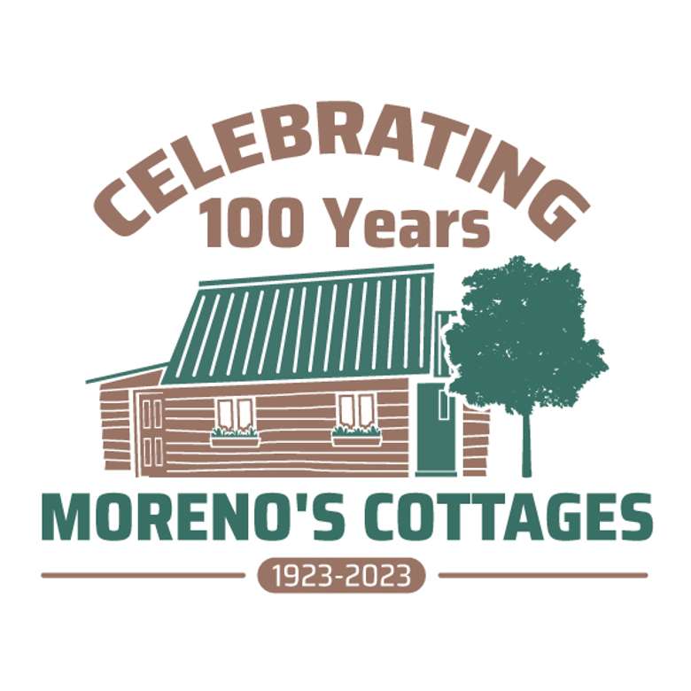celebrating 100 years Moreno's Cottages logo