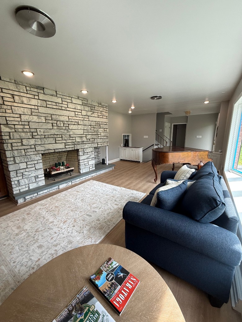 Formal living room with pullout queen sofa bed