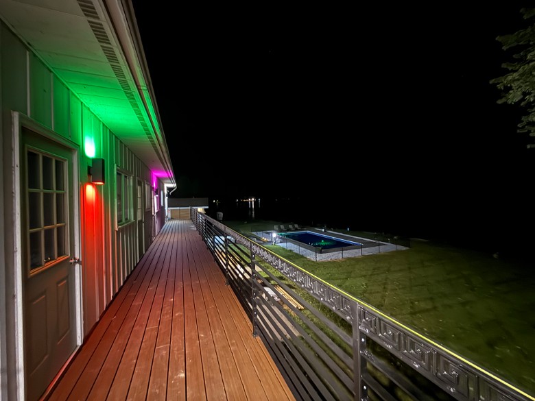 Brand new 65 ft trek deck balcony and staircase to new patio. All 4 top bedrooms have direct access via door access to the new deck. Brand new lighting with Bluetooth.