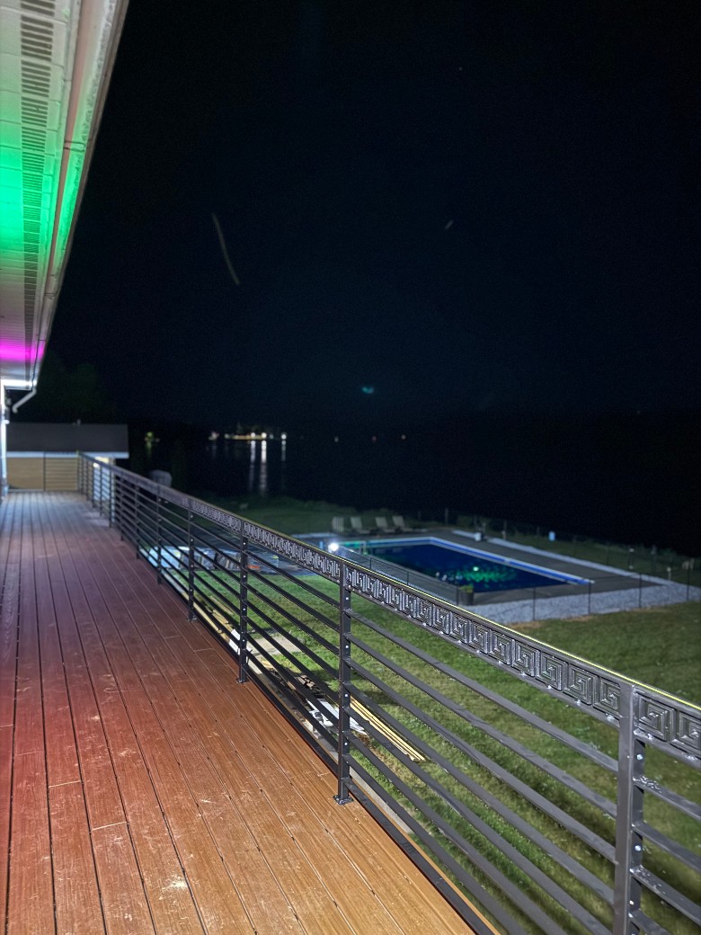Brand new 65 ft trek deck balcony and staircase to new patio. All 4 top bedrooms have direct access via door access to the new deck. Brand new lighting with Bluetooth.