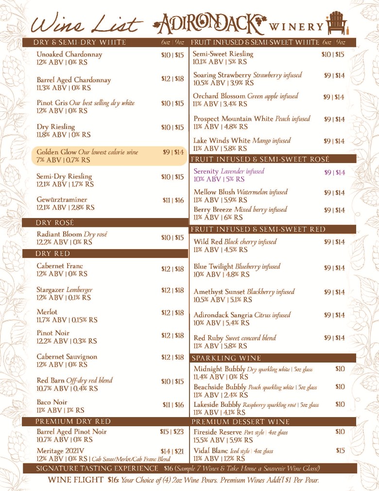 Spring Wine List