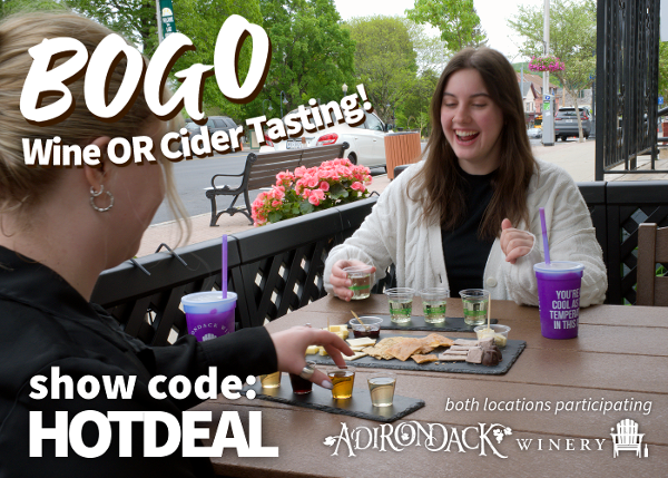 bogo wine or cider tasting