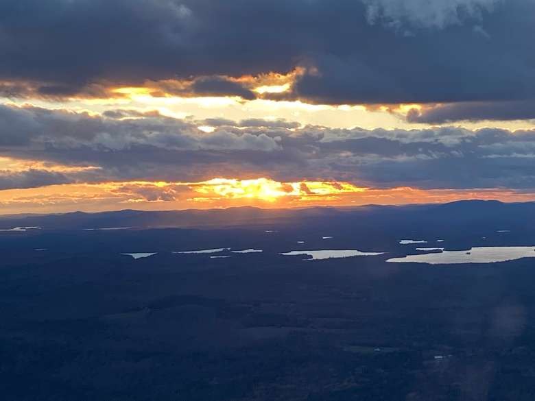 view of sunset from plane