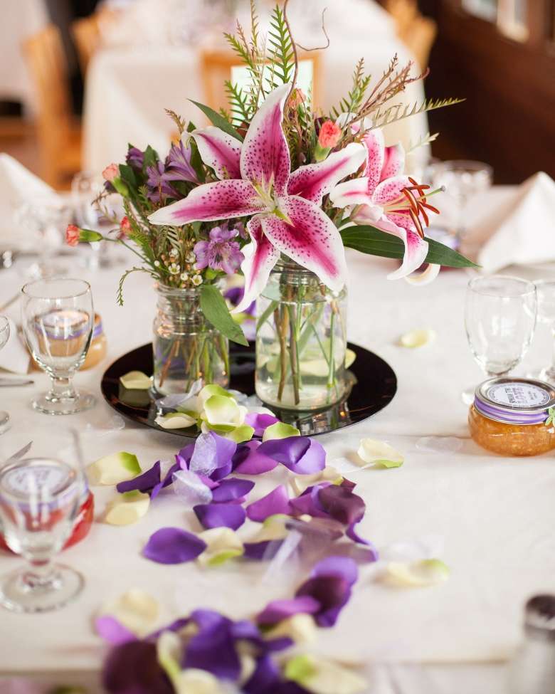 flower decorations on a table