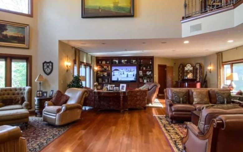 large living room with tv and furniture