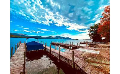 boat at dock on a lake