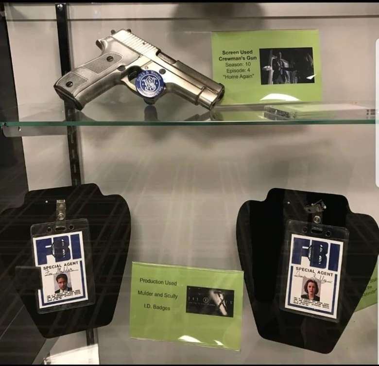 screen used gun and fbi name tag props
