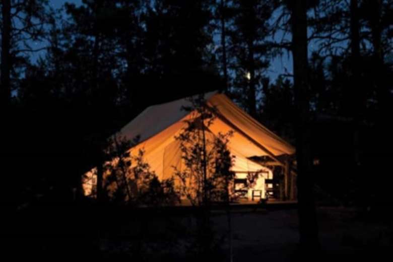 a glamping tent