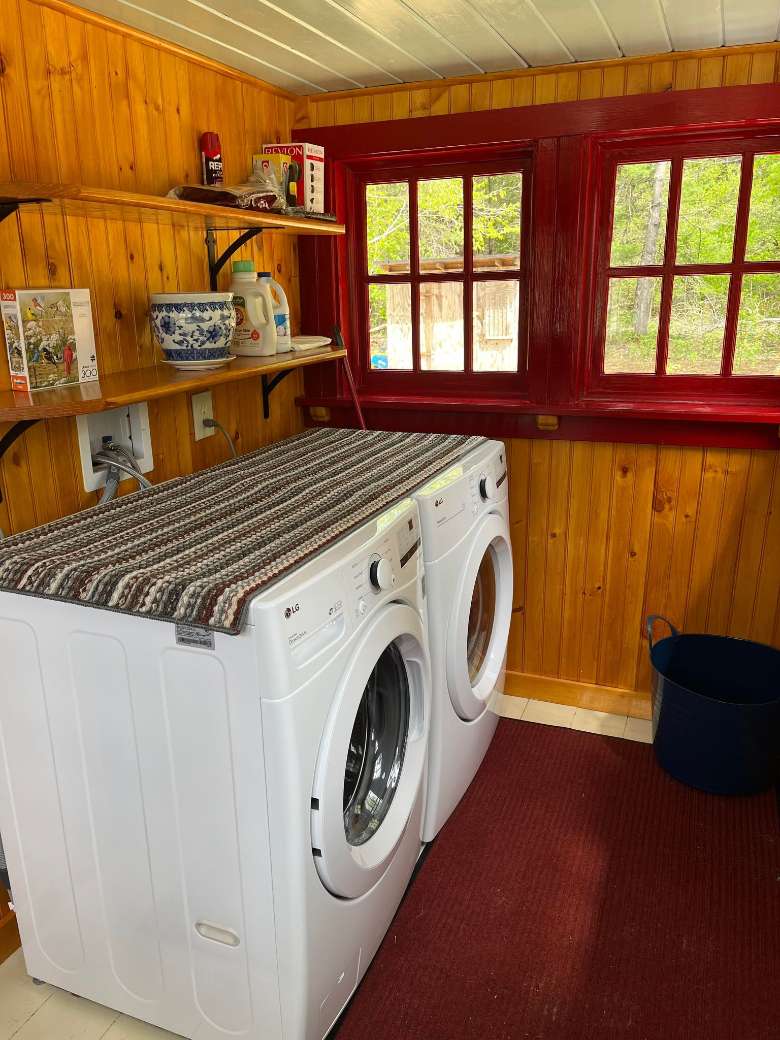 washer and dryer in a room