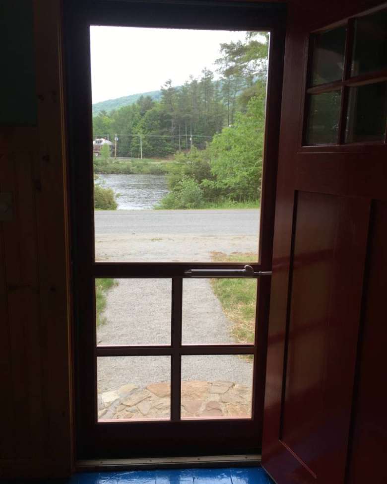 view outside a door looking at a river