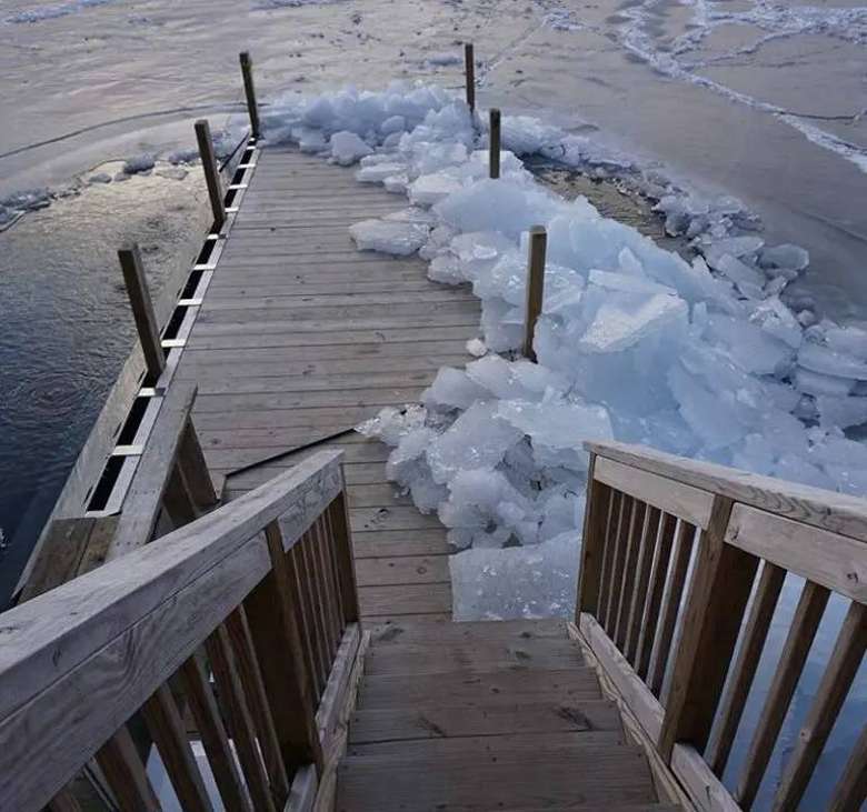 ice on dock