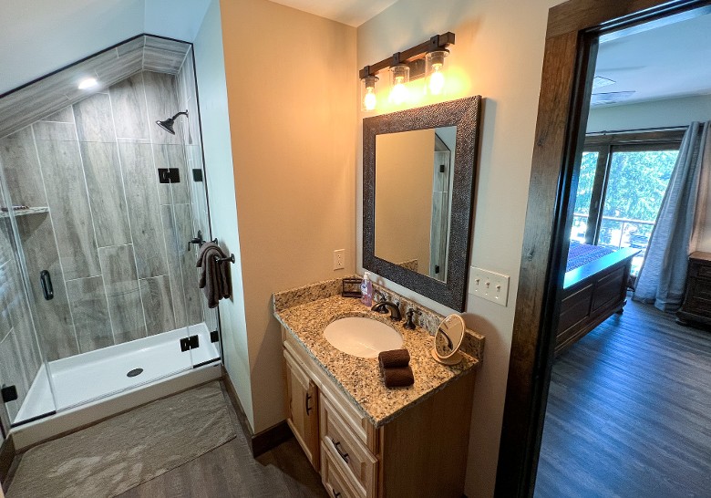 Second level bathroom with shower