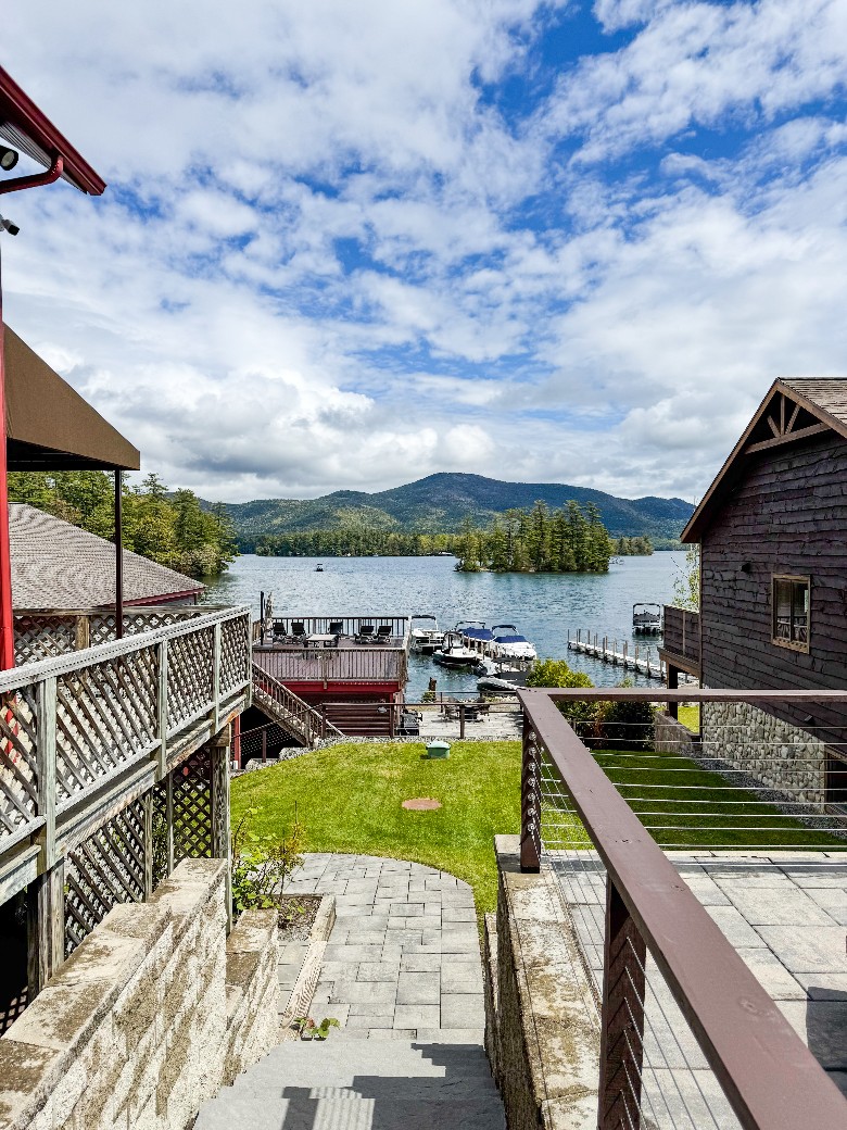 Lake view suites to the left and a Large share patio to the right