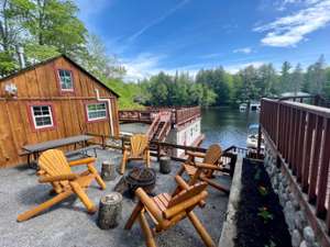 We have 8 cottages and a 3-bedroom house. Prime waterfront property in Old Forge.
