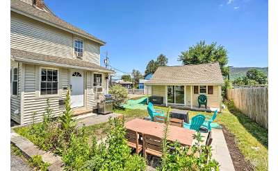 backyard of a house with a patio area