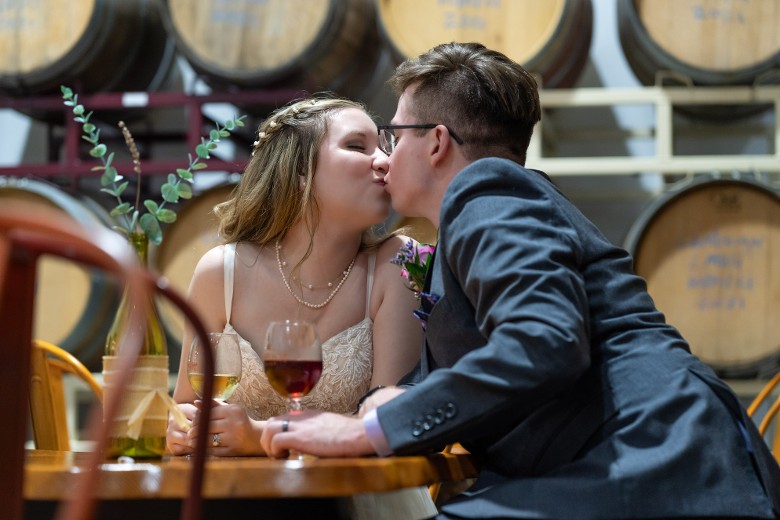 Couple in the Barrel Room