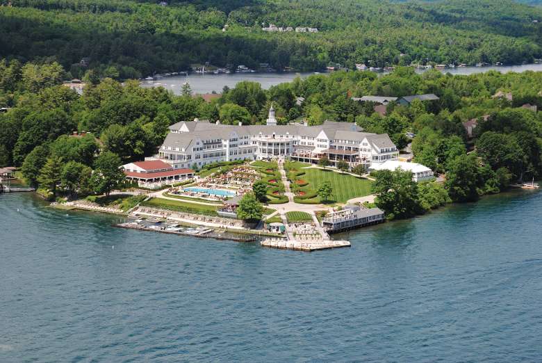 aerial view of The Sagamore Resort in Bolton Landing