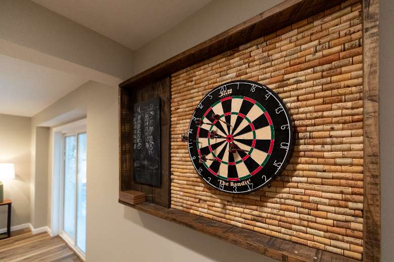 dart board on a wall