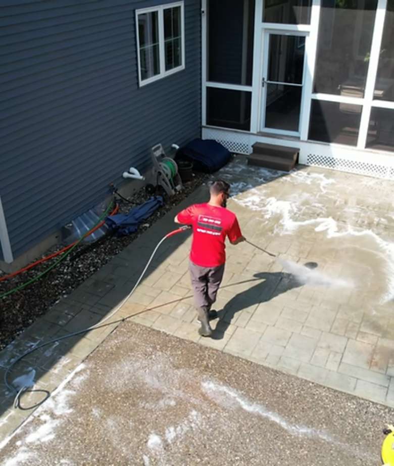 patio being power washed