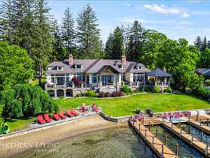 aerial view of mansion