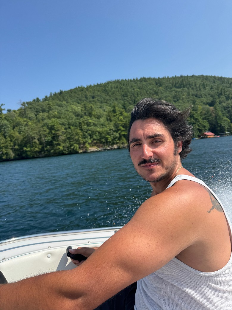 a captain on a lake boat