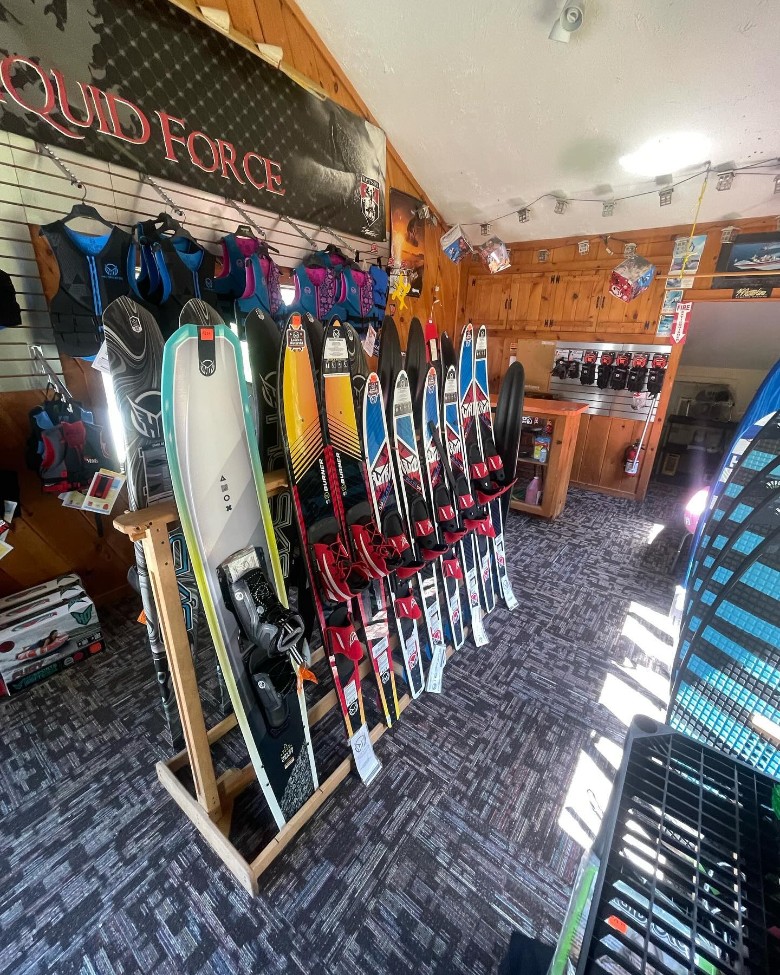 watersports shop with boards