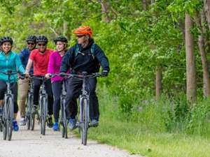 group of people on bikes