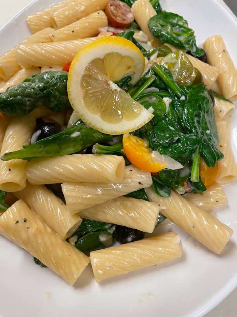 lemon and spinach pasta