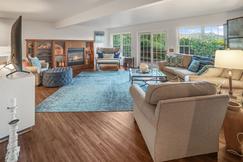 living room with mountain view