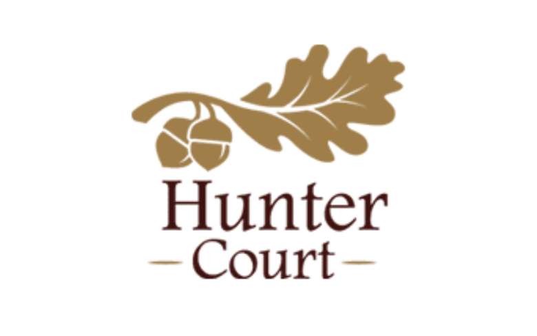 the logo for Hunter Court