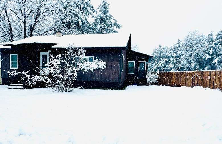 exterior of house in snow