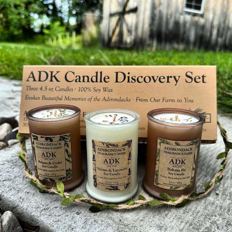 three scented candles.