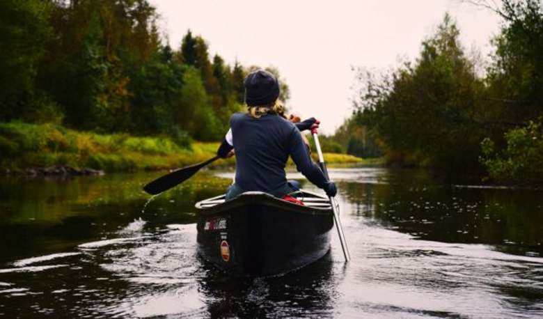woman canoeing