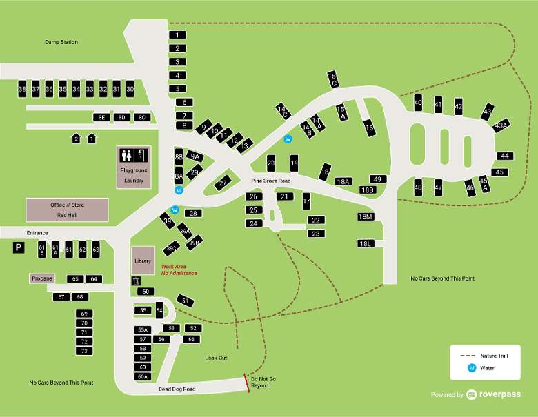 map of Lake Lauderdale Campground site