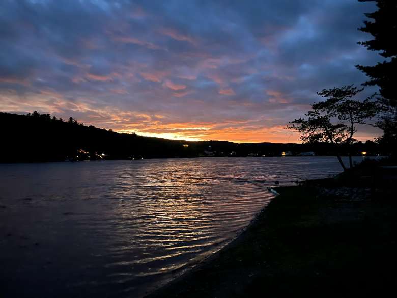 sunset over a lake