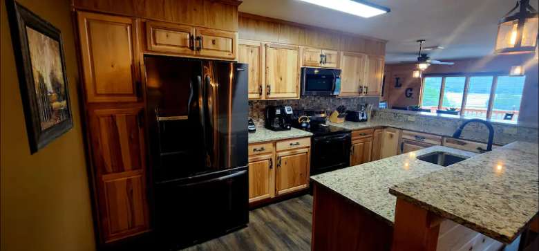 kitchen with wooden cabinets