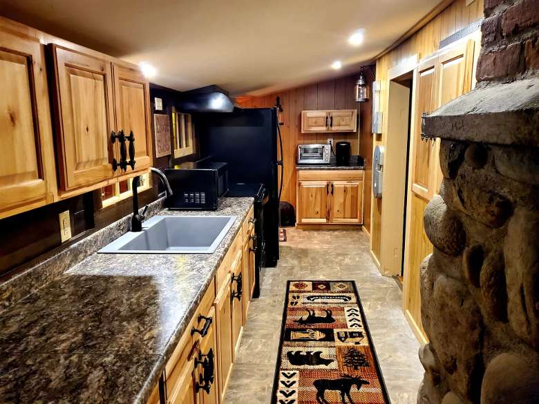 kitchen with wooden cabinets