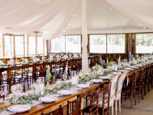 tables set up for wedding
