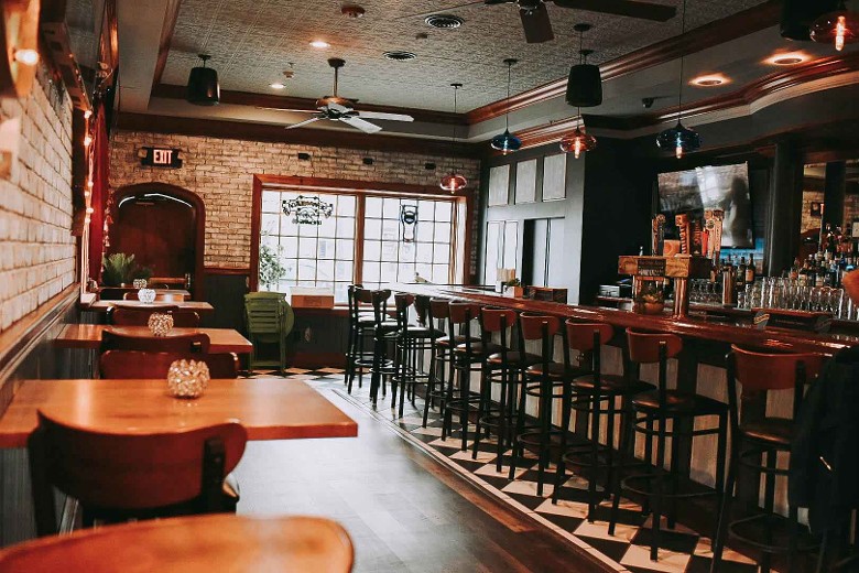 bar stools and tables