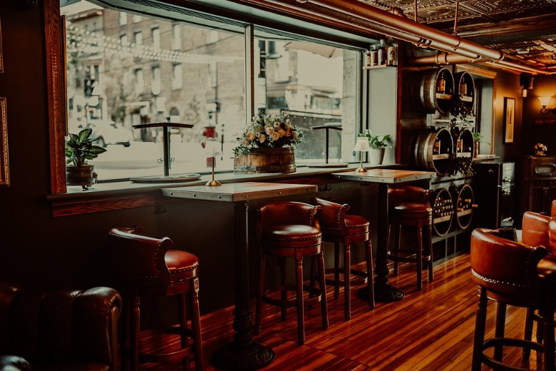 table seating in a tasting room