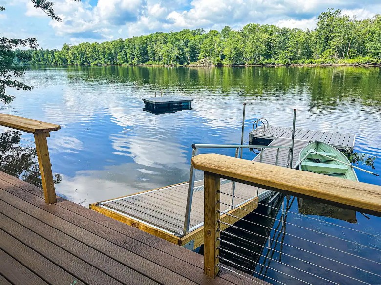 dock with float and kayak