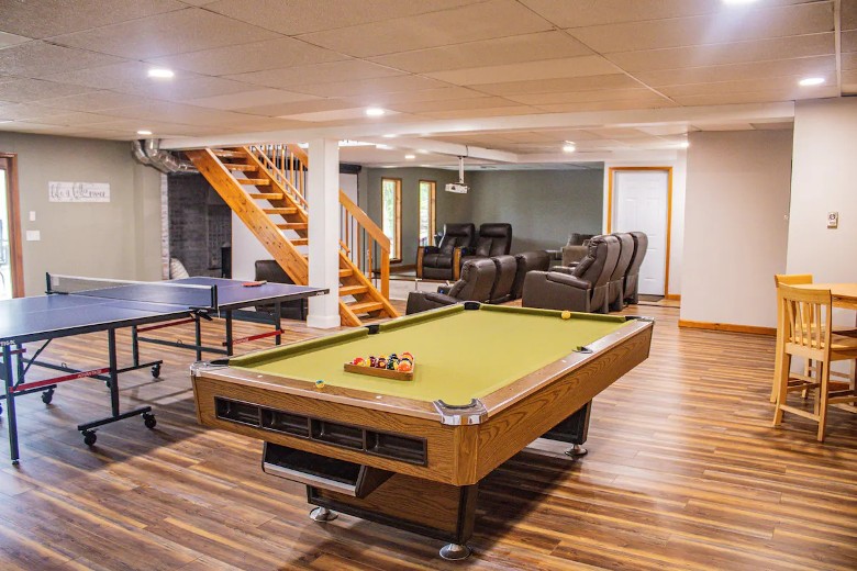 pool table and ping pong table