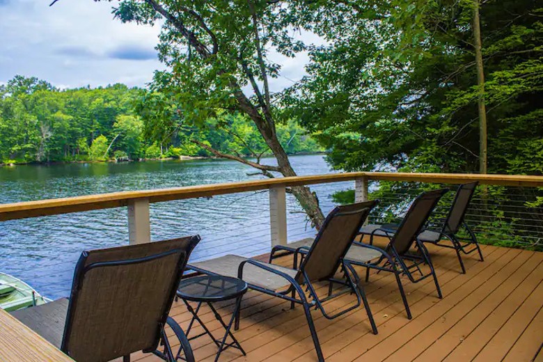 deck overlooking lake